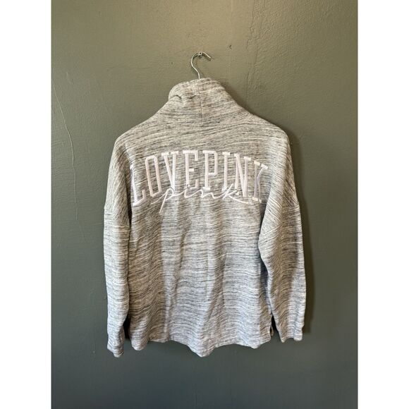 Pink Womens Gray Mock Neck Pullover Sweatshirt Size XS - Picture 2 of 3